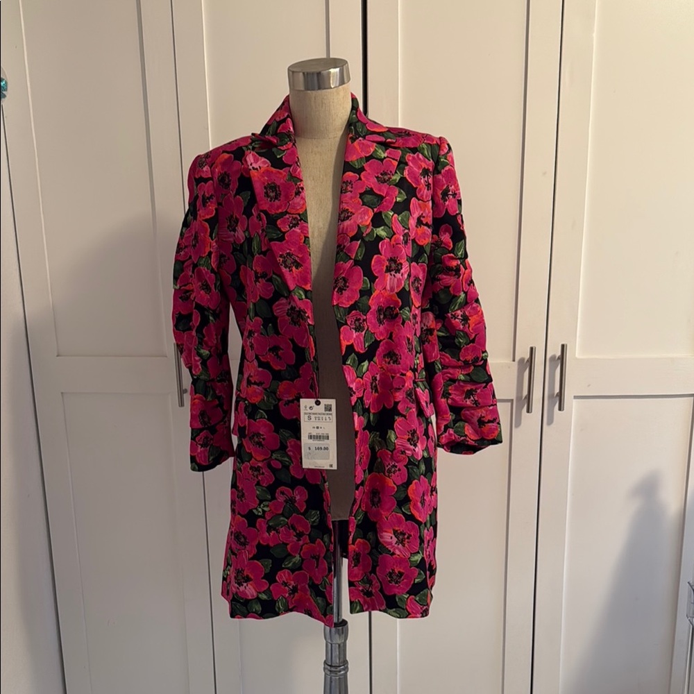 Zara hot Pink and Black Blazer